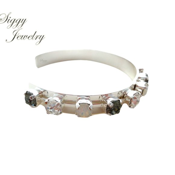 Jetsetter Cuff Bangle Bracelet made with Genuine Austrian Crystals in 6mm - Picture 7 of 7